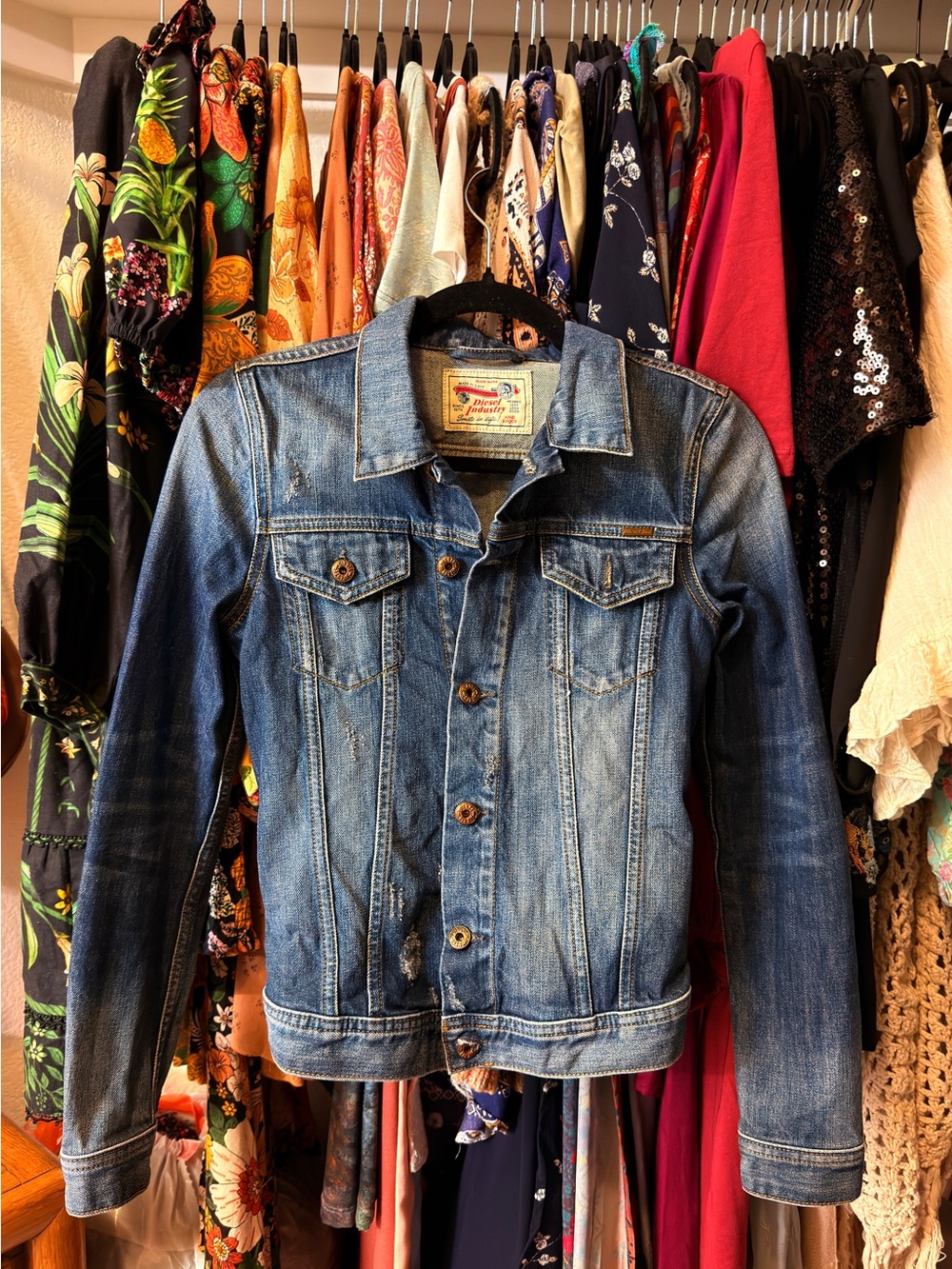 Diesel Women’s Distressed Blue Denim Jacket